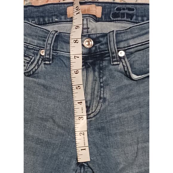 Women's 7 for all Mankind Ankle Skinny Jeans Size 25 Faded 25Wx26L - Picture 4 of 13